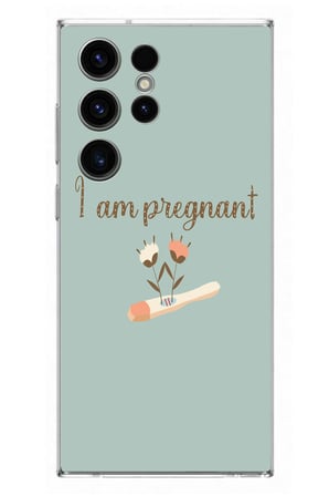 Samsung Galaxy S23 Ultra Uyumlu I'm Pregnant Baskılı Silikon Kılıf