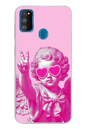 Samsung Galaxy M30S/M21 Uyumlu Neon Gözlüklü Modern Eros Baskılı Silikon Kılıf