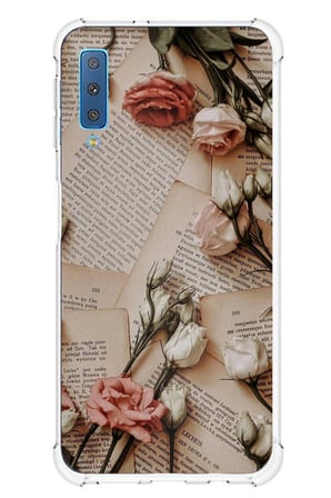 Samsung Galaxy A7 2018 Uyumlu Retro Gazete Güller Tasarımlı Baskılı Silikon Kılıf