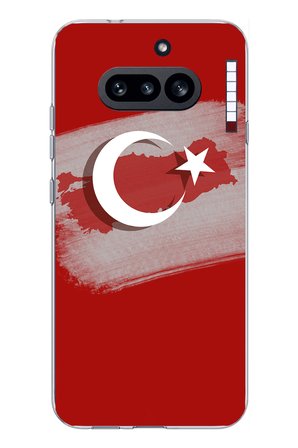 Nothing Phone (4A) Uyumlu Türkiye Harita Detaylı Türk Bayrağı Baskılı Silikon Kılıf