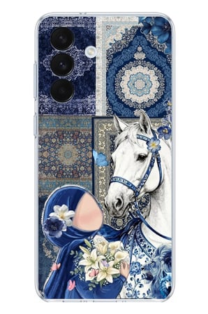Samsung Galaxy S26+ PLUS Uyumlu Geleneksel Motifli Beyaz At Baskılı Silikon Kılıf