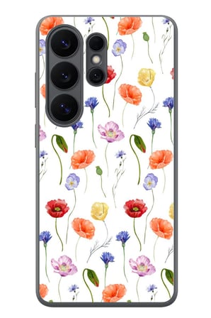 Samsung Galaxy S26 Ultra Uyumlu Sade Tek Çiçekler Baskılı Silikon Kılıf
