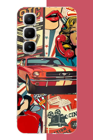 Infinix Hot 60 PRO PLUS Uyumlu Retro Baskılı Silikon Kılıf