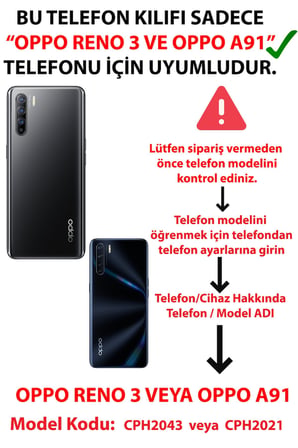 Oppo Reno 3-A91 Uyumlu Pembe Siyah Yılan Baskılı Silikon Kılıf