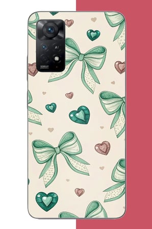 Redmi Note 11E Uyumlu yeşil fiyonk Baskılı Silikon Kılıf