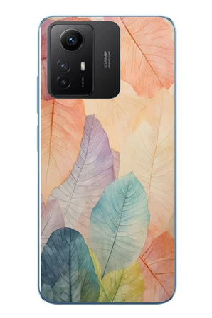 Redmi Note 12S Uyumlu Hafif Yapraklar Baskılı Silikon Kılıf