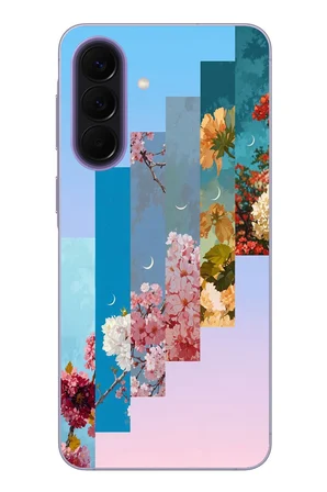 Samsung Galaxy A57 Uyumlu Dik Çiçek Tabloları Baskılı Silikon Kılıf