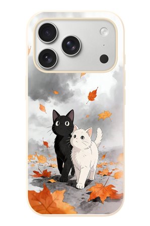 İphone 17 Pro Uyumlu Sonbahar Kedileri Baskılı Silikon Kılıf