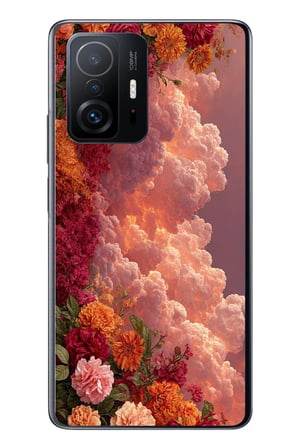 Xiaomi Mi 11 T-11 T Pro Uyumlu Güller ve Bulutlar Baskılı Silikon Kılıf
