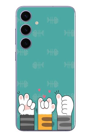 Samsung Galaxy S24 Plus Uyumlu Kedi Patileri Baskılı Silikon Kılıf