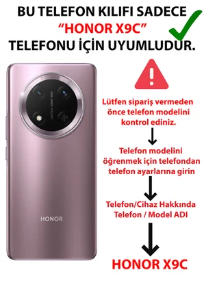 Honor X9C Uyumlu embe Çizgili ve Lale Desenli Baskılı Silikon Kılıf