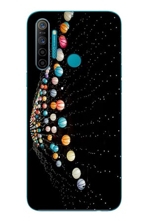 Realme 5i Uyumlu Gezegenlerin Dansı Baskılı Silikon Kılıf