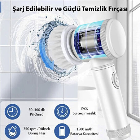 Turbo Şarjlı yüzey Temizleyici Fayans cam zemin temizleyici 5 başlıklı profesyonel temizleyici