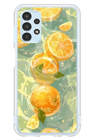 Samsung Galaxy A13 Uyumlu Limonlar Pastel Baskılı Silikon Kılıf