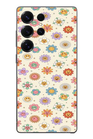 Samsung Galaxy S25 Ultra Uyumlu Gülen Çiçekler Baskılı Silikon Kılıf