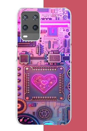 OPPO A54 Uyumlu Cyberpunk neon Baskılı Silikon Kılıf
