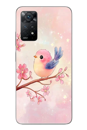 Redmi Note 11E Uyumlu Dalda ki Kuş Baskılı Silikon Kılıf