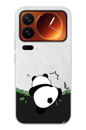 Xiaomi 17 Pro Max Uyumlu Bambuya Çıkan Panda Baskılı Silikon Kılıf