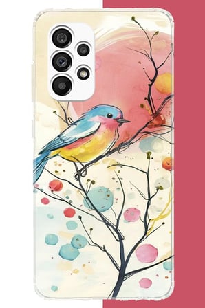 Samsung Galaxy A23 Uyumlu renkli kuş Baskılı Silikon Kılıf