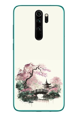 Redmi Note 8 Pro Uyumlu Japon Bahçesi Baskılı Silikon Kılıf