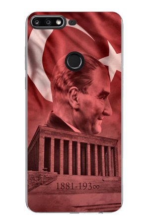 Huawei Y7 2018 - Honor 7C Uyumlu Atatürk Portresi ve Anıtkabir Baskılı Silikon Kılıf
