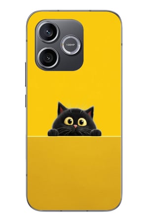 Honor 600 Uyumlu Sarı Gözlü Kedi Baskılı Silikon Kılıf