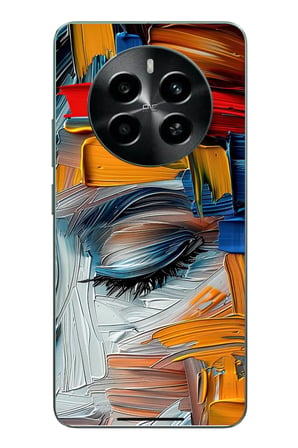 Realme 12 4G Uyumlu Göz Boyama Fırçaları Baskılı Silikon Kılıf