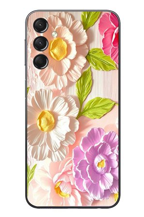 Samsung Galaxy A24 Uyumlu Beyaz Papatyalar Baskılı Silikon Kılıf