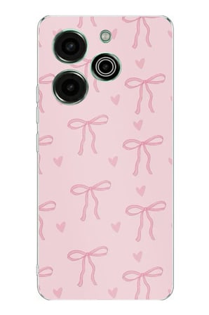 Tecno Pova 6 Pro Uyumlu Pembe Kalpli Fiyonklar Baskılı Silikon Kılıf