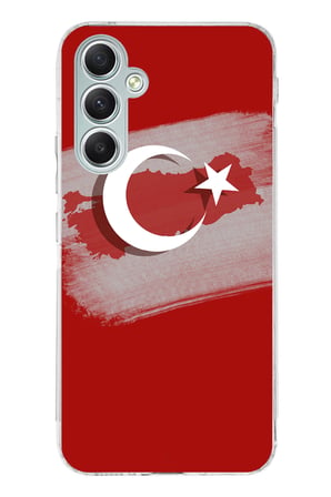 Samsung Galaxy A34 Uyumlu Türkiye Harita Detaylı Türk Bayrağı Baskılı Silikon Kılıf