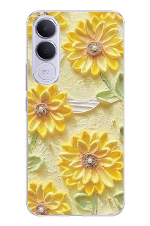 Vivo V70 FE Uyumlu Rölyef Bahçesi Baskılı Silikon Kılıf
