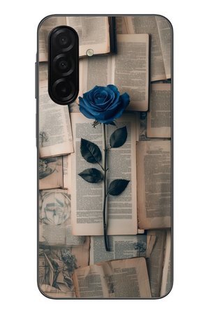 Samsung Galaxy A26 Uyumlu Mor Gül Baskılı Silikon Kılıf