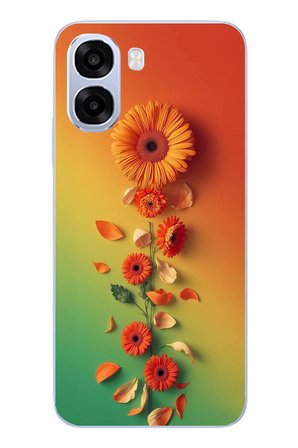 Oppo A6t - A6X Uyumlu Ayçiçeği Bükleleri Baskılı Silikon Kılıf