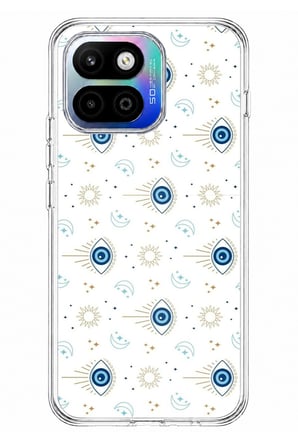 General Mobile GM 26 One 5G Uyumlu Nazar Boncuğu Güneş ve Hilal Baskılı Silikon Kılıf