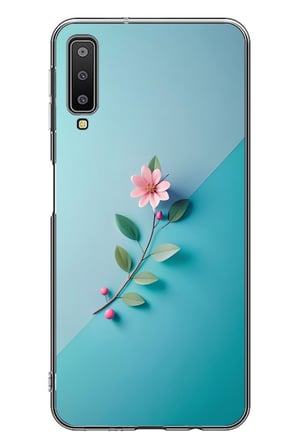 Samsung Galaxy A7 2018 Uyumlu Çiçeğin Pembesi Baskılı Silikon Kılıf