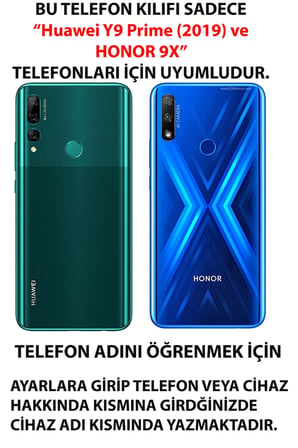Huawei Y9 Prime (2019) Uyumlu Pembe Çizgili ve Mini Kalp Baskılı Silikon Kılıf