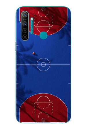 Realme 5i Uyumlu Basketbol Sahası Baskılı Silikon Kılıf