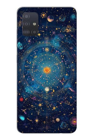 Samsung Galaxy A51 Uyumlu Yıldız Atlası Kozmik Rehber Baskılı Silikon Kılıf