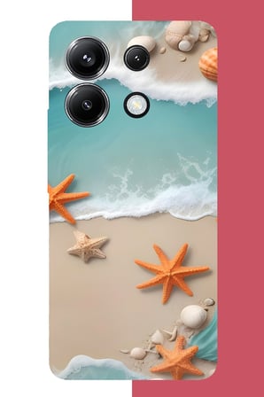 Poco X6 PRO Uyumlu turuncu deniz yıldızı Baskılı Silikon Kılıf
