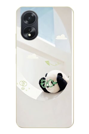 Oppo A38 Uyumlu Gözlüklü Panda Baskılı Silikon Kılıf