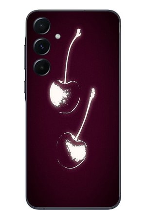 Samsung Galaxy A55 Uyumlu İki Kiraz Baskılı Silikon Kılıf