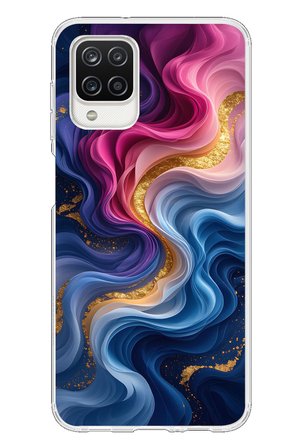 Samsung Galaxy A12 Uyumlu Renk Katranı Baskılı Silikon Kılıf