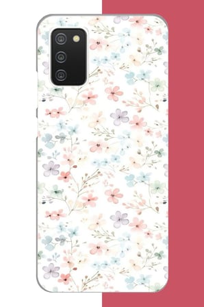 Samsung Galaxy A02S Uyumlu lila mavi pattern Baskılı Silikon Kılıf