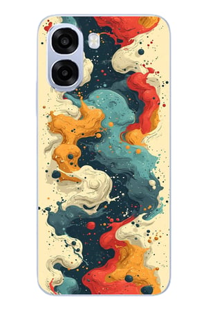 Oppo A6t - A6X Uyumlu Ahenkli Boya İzleri Baskılı Silikon Kılıf