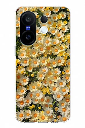 Vivo X200 FE Uyumlu Papatya Bahçesi Sulu Boya Baskılı Silikon Kılıf