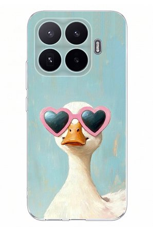 Xiaomi 17T Uyumlu Yağlı Boya Pop-Art Ördek Baskılı Silikon Kılıf