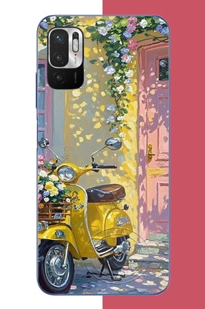 Redmi Note 10 5G Uyumlu sarı mobilet Baskılı Silikon Kılıf