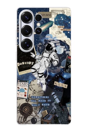 Samsung Galaxy S25 ULTRA Uyumlu Retro Astronot Tasarımlı Baskılı Silikon Kılıf