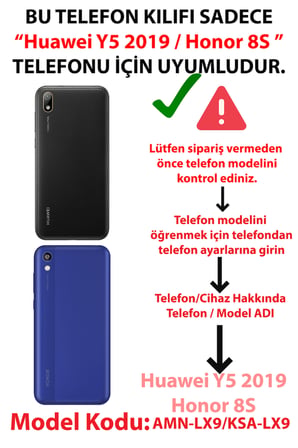 Huawei Y5 2019 - Honor 8S Uyumlu Mustafa Kemal Atatürk Kolajları Baskılı Silikon Kılıf