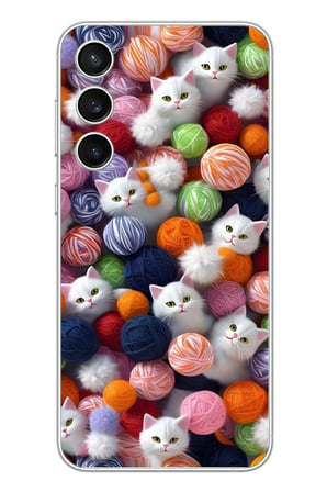Samsung Galaxy S23 Fe Uyumlu Renkli Kediler Baskılı Silikon Kılıf